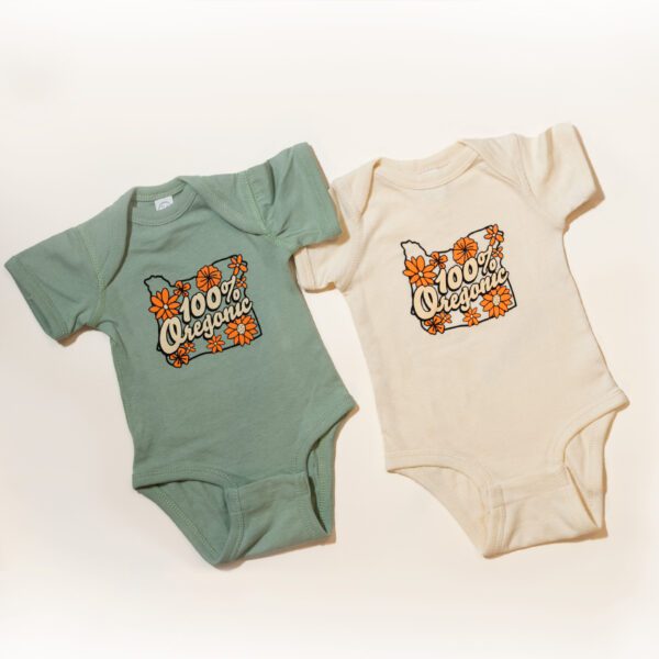 Onesies Pair in green and off white
